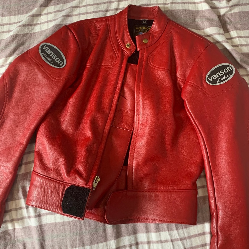 RED VANSON LEATHER JACKET woman’s